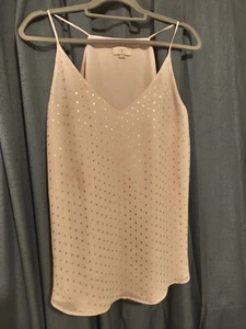 Loft Lightweight Blush Pink And Gold Tank, Size Large - Picture 1 of 4