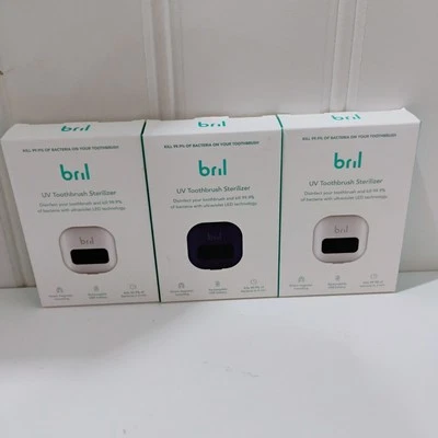  Набор из 3 Bril УФ зубная щетка стерилизатор перезаряжаемый настенные крепления темно-белый  - Изображение 1 из 4