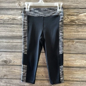 MTA Sport girls S small 6 Black cropped athletic leggings Gym tumble - Picture 1 of 3