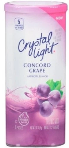 7 Canisters Crystal Light Drink Mix Concord Grape 42 Packets 84 Quarts