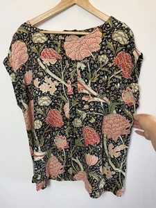 Next x Morris & Co UK 20 Blouse Boxy Top William Morris Chrysthemum Print - Picture 1 of 10