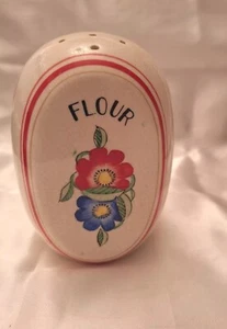 Ceramic Flour Shaker Vintage Japan Retro Flower Design - Picture 1 of 9