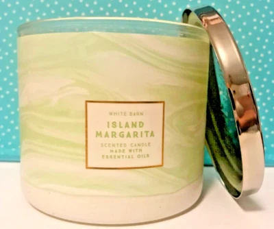 ISLAND MARGARITA vela grande 14,5 oz 3 mechas baño cuerpo funciona blanco granero Foto 1 de 2
