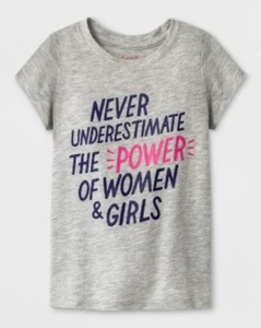 Girls Toddlers Short Sleeve Graphic T-Shirt Cat & Jack Gray Select Size  - Picture 1 of 1