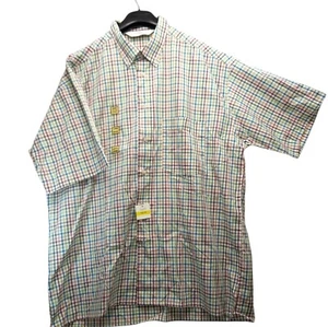 St Michael's Vintage Plaid Shirt Mens Large Short Sleeved Check BNWT Size 41-43 - Picture 1 of 8