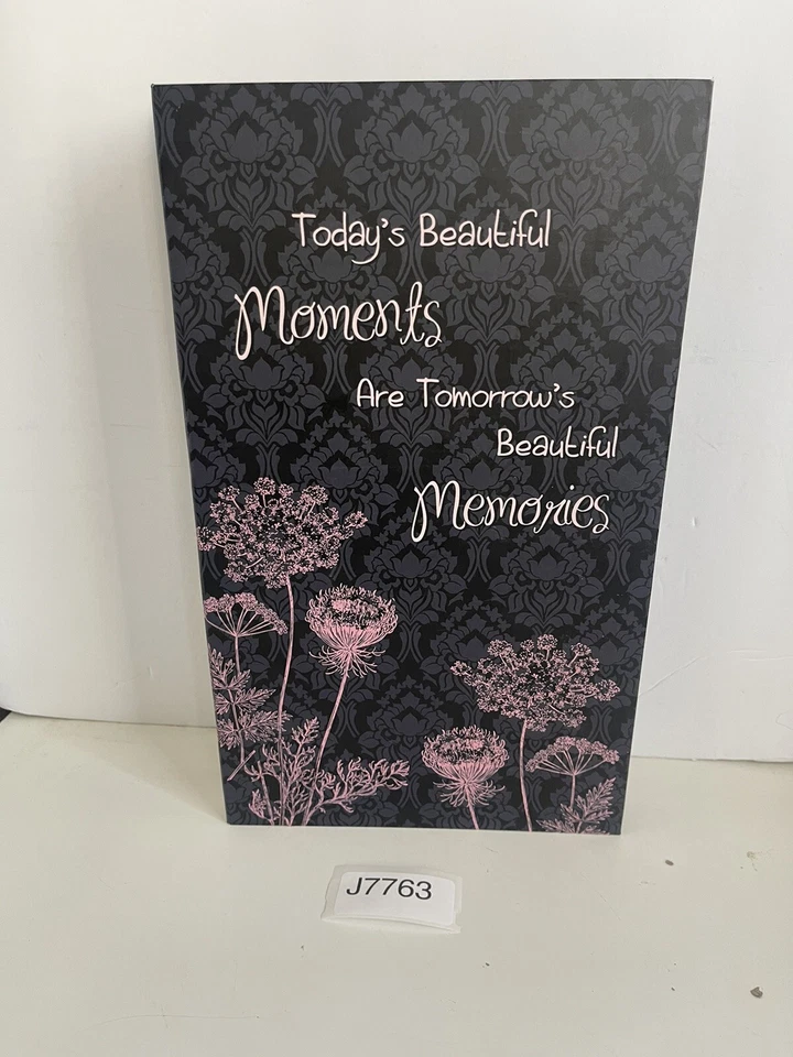 Álbum de fotos 300 bolsillos para fotos 4x6 3 por página cubierta floral negra Foto 1 de 4