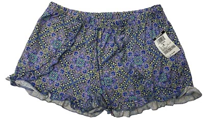 Joe Boxer Shorts Womens Junior Medium W/Blue Flower Design - Image 1 of 4