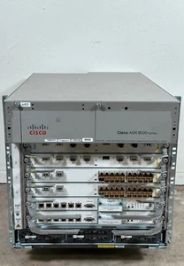 Cisco ASR9006 Router Chassis w/ 2x A9K-RSP-4G , 2x A9K-2TG20GE-L, 2x A9K-8T/4-L - Picture 1 of 17