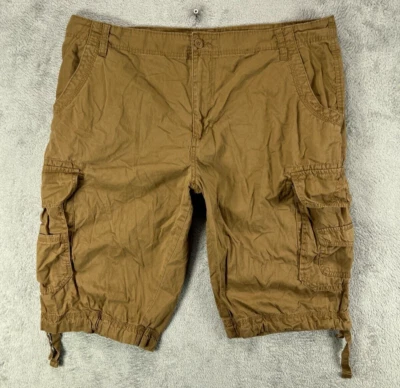 Pantalones Cortos de Carga Faded Glory Para Hombres 38 Marrón Militar Bolsillos Tácticos 100% Algodón 13" Foto 1 de 4