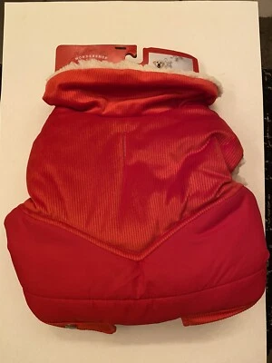 Brand New Red Pet Puffer Vest with Corduroy Accent Size Medium - Image 1 of 2