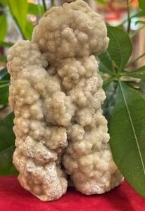 Fantastic CHALCEDONY QUARTZ STALACTITE Crystal Cluster 428.5 Grams India - Picture 1 of 16