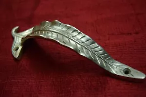 Silver Leaf Shape Salix Plant Door Dec Handle Handmade Nature Design Brass VR73 - Picture 1 of 5