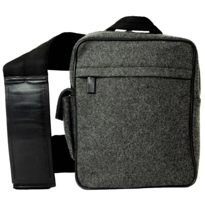 PRADA Wool Body Bag Gray Men's Wool Diagonal Shoulder Bag Square Messenger Bag - Image 1 of 4