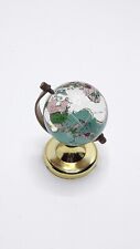 Vintage Etched Glass Globe World Map Table Ornament Original Rarity Rare Old