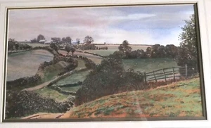 R. M. Bolton - Framed Contemporary Watercolour Powys Rural Hillside REDUCED! - Picture 1 of 17