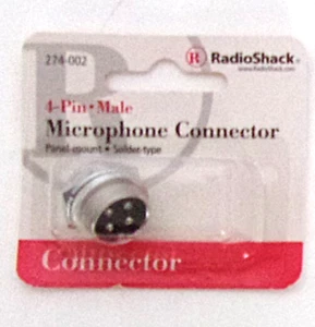 Radio Shack #274-002 4 Pin Male Jack Microphone Connector  NEW - Picture 1 of 1