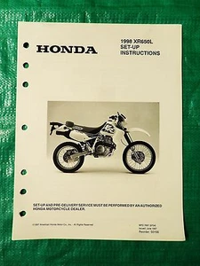 NUEVO Manual de instrucciones de configuración genuino Honda XR650L 1998 7667-9704 XR650 L '98 - Imagen 1 de 2