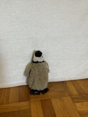 Sea World Baby Penguin plush 1987 Grey Black Vintage Pleather Feet 11" - Image 1 of 4