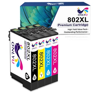 4 cartucce inchiostro 802XL per Epson Workforce Pro WF-4740 WF-4730 WF-4720 Priner - Foto 1 di 5