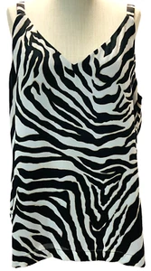 Camiseta sin mangas WHBM para mujer talla GRANDE reversible cami rayas cebra y lunares nueva con etiquetas SH - Imagen 1 de 7