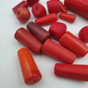 Antique African Red Glass Beads Lot of 19 - Picture 1 of 18