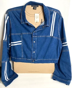 Ashley Stewart Women's Chic Crop Denim Jacket Size 18/20- NWT - Picture 1 of 5