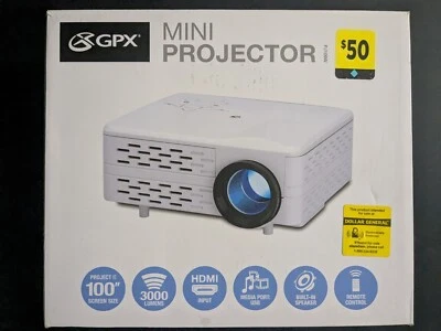 GPX PJ308W 1080p Mini Projector - TV Television Basement Bedroom Portable - Image 1 of 4