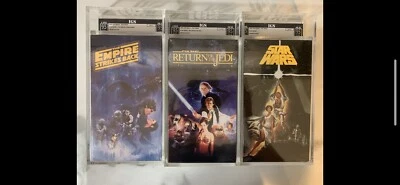 STAR WARS VHS TRILOGY TAPES - GRADED FACTORY SEALED IGS - 9.5 GEM UNCIRCULATED - Image 1 of 4