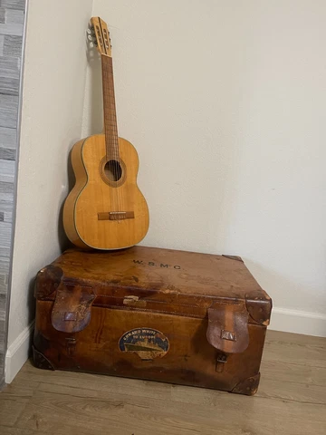 Antique Leather Steamer Trunk Cover
