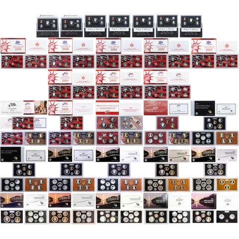 1992-2021 S Proof Set Run Box & COA 90% Silver US Mint 30 Sets 306 Coins Cover
