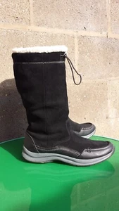 LANDS' END LADIES BLACK SUEDE WINTER BOOTS UK 7.5 EUR 41. - Picture 1 of 13