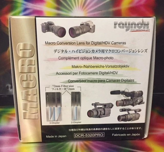 Raynox DCR-5320 PRO HD Macro LENS S100fs 52mm 55mm 58mm 62mm 67mm 77mm 72mm - Image 1 of 4