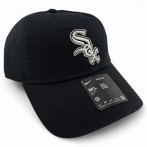 Nike Chicago White Sox MLB schwarz Schlägerkappe unstrukturiert verstellbar Papa Mütze M/L - Bild 1 von 7