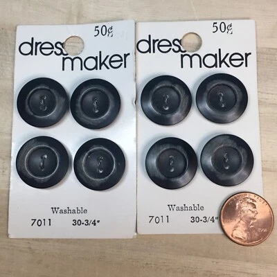 "Juego de 8 botones de vestir vintage en tarjetas, negro y gris 3/4"" por Lansing Co." Foto 1 de 4