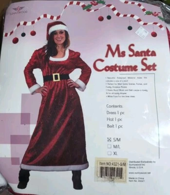 XX 4321 Conjunto Disfraz Mujer Sra Santa Por Sunnywood S/M Foto 1 de 2