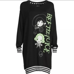 Warner Bros. Beetlejuice Women's Sleepshirt Black M (8-10) - Picture 1 of 3