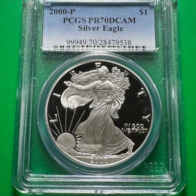 2000-P Silver Eagle PCGS PR70DCAM 79538 - Image 1 of 4