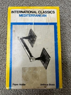 Soporte de papel higiénico mediterráneo Hall Mack latón antiguo nuevo de colección Foto 1 de 4