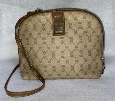 Винтажная холщовая сумка NINA RICCI 80-х из кожи с монограммой - Изображение 1 из 4