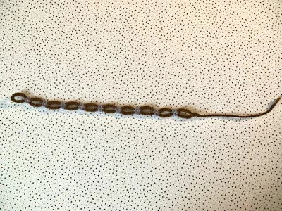 Handgemachtes Veilchen/ Vergiss-mein-nicht armband geknüpft Baumwolle braun - Bild 1 von 2