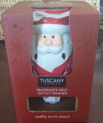 Tuscany Santa Outlet Wax Warmer Plug-In Fragrance Warmer Red W Holly-NEW-SHIP24H - Image 1 of 4