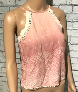 Mudd Dusty Pink Tank Top w/ Crochet Lace Youth Cute Boho Size XXS - Picture 1 of 18