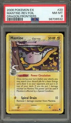 Pokemon Mantine EX Dragon Frontiers Reverse Holo Rare #20 PSA 8 - Image 1 of 2