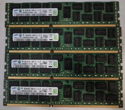 Server RAM 32GB (4x 8GB) 2Rx4 PC3L 10600R Samsung Micron Lot of Four (4) - Image 1 of 4