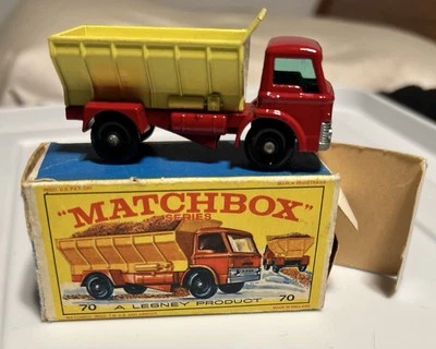 Camión de esparcidor de grano Lesney #70 Matchbox 1966 vintage con caja hecho en Inglaterra Foto 1 de 4