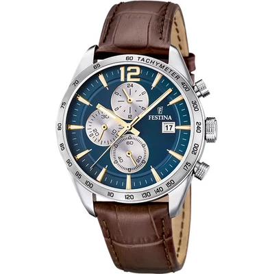 Orologio Uomo Festina in Pelle Timeless Chronograph Cronografo F16760/7 Marrone - Immagine 1 di 2