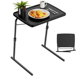 Folding Adjustable Table Tv Bed Tray Max Large For Eating Dinner Laptop On Couch - Picture 1 of 9