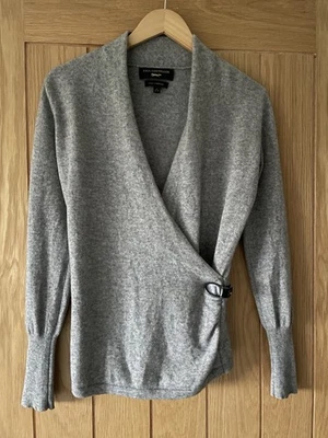 Paul Costelloe Cashmere Long Sleeve Grey Wrap Over Jumper Size M - Image 1 of 4