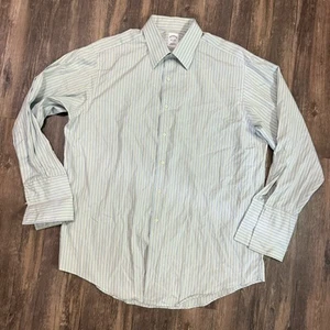 Vintage Brooks Brothers Hemd Herren 17 33 blau gestreift Knopfleiste Made in USA - Bild 1 von 8