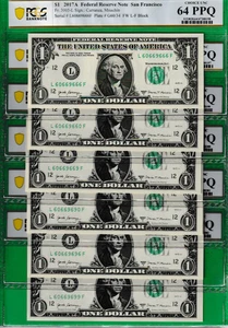 $1  Federal Reserve FLIPPER Serial Numbers  60669666 PCGS 64 ** PRICE FOR ONE ** - Picture 1 of 2